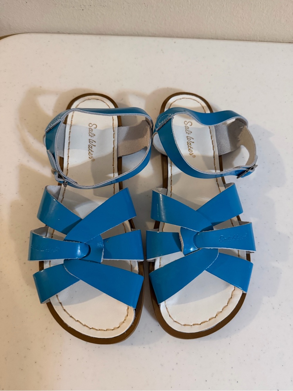 Salt Water Sandals by Hoy Bright Blue Strappy Sandals